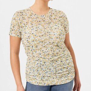 New Torrid Floral Ditsy Ruched Stretch Sheer Top Multicolor Size 1 / 1X / 14-16